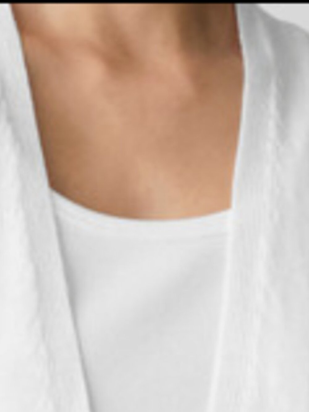Eileen Fisher White V Neck Lightweight Organic Linen Cotton Vest With Front Tie - Picture 8 of 13